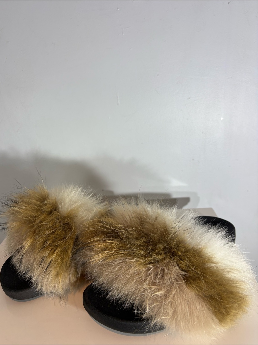 Genuine Fur Slide Sandals Women’s US 7 Black Slip-On - Picture 8 of 10